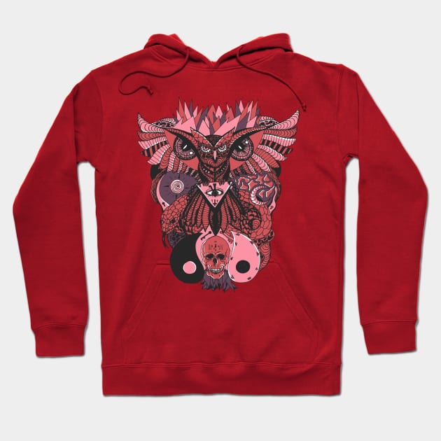 Ambrose Wise Owl And Ageless Skull Hoodie by kenallouis